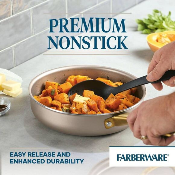 Farberware - Radiant 2.75qt Nonstick Covered Saute P Gold - Picture 4 of 8
